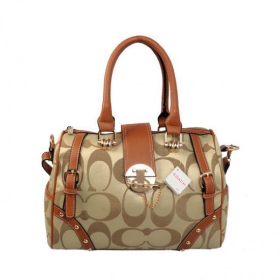 Coach Lock In Monogram Medium Khaki Luggage Bags BYZ